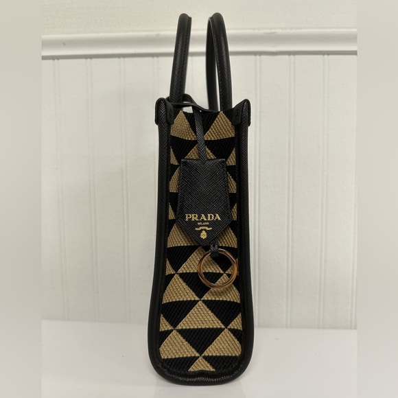 Prada Enameled Metal Triangle Mini Symbole Tote - Picture 5 of 13